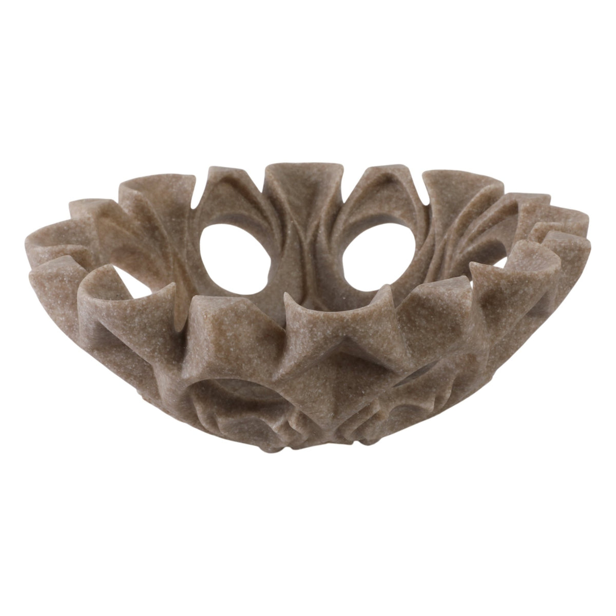 16" Flowood Brown Quartz Resin Bowl Table Decors| Sagebrook Home