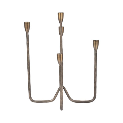 16" Forged 5 - taper Candle Holder, Bronze - Al Rugaib Furniture