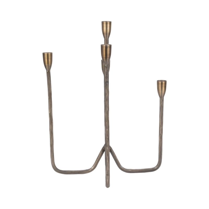 16" Forged 5 - taper Candle Holder, Bronze - Al Rugaib Furniture