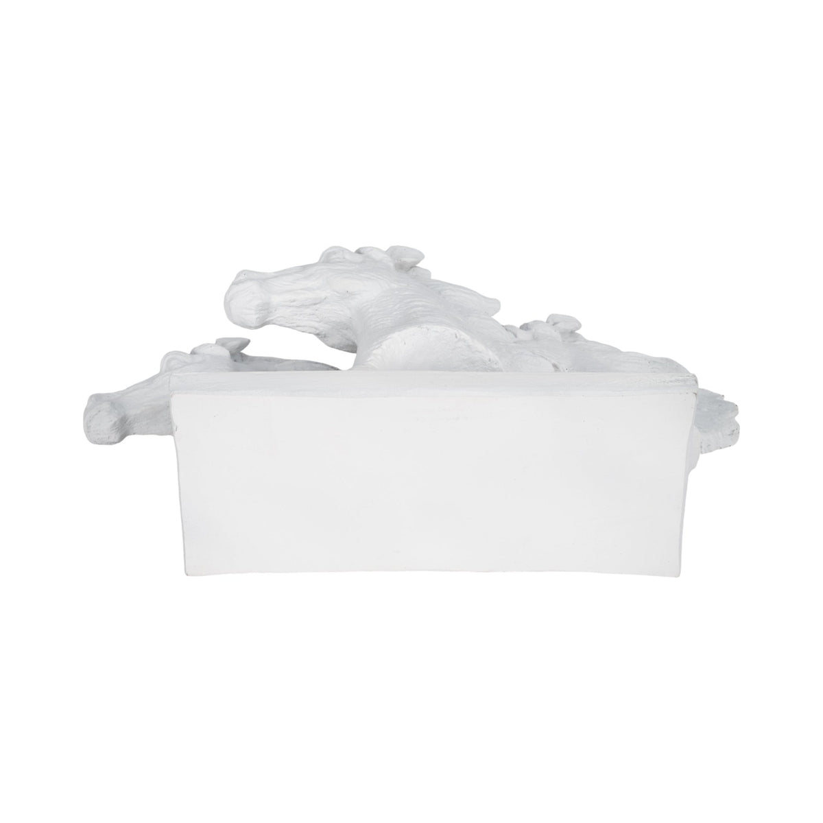 16" Horse Heads Sculpture Rough Texture, White Table Decors| Sagebrook Home