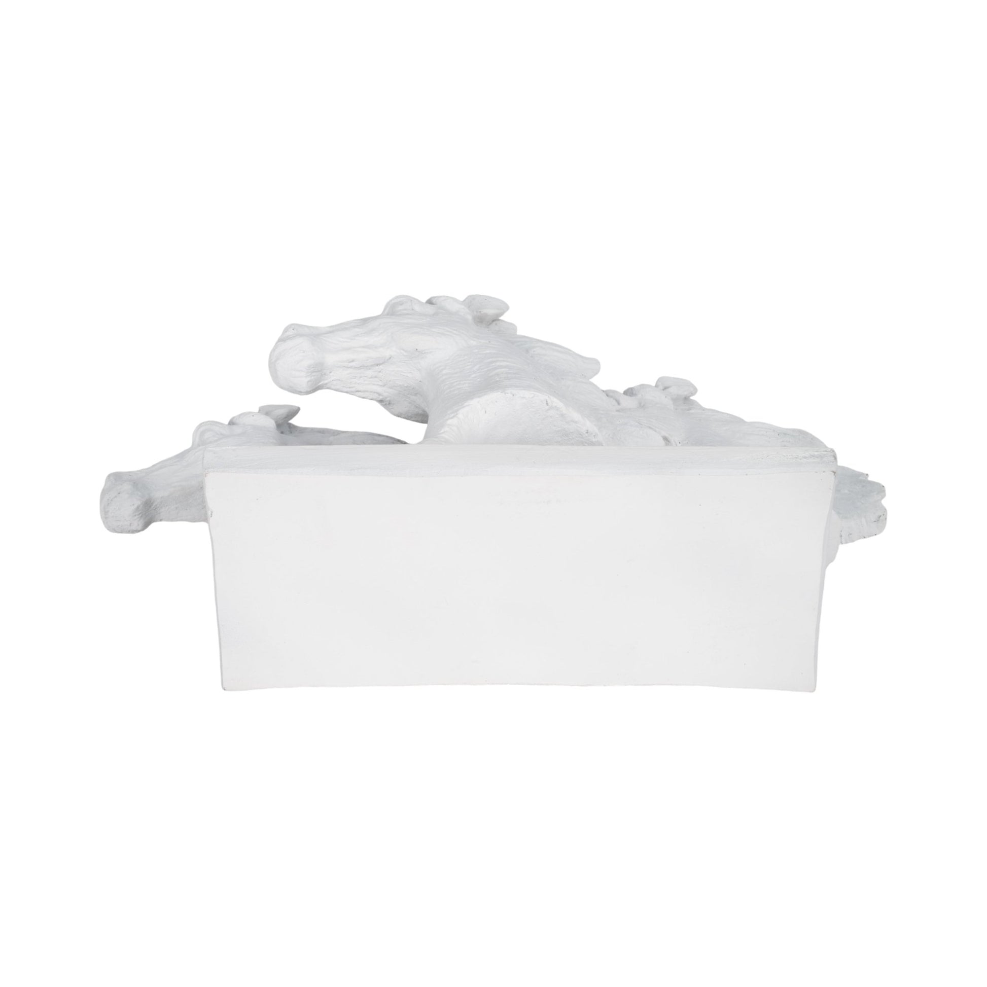 16" Horse Heads Sculpture Rough Texture, White Table Decors| Sagebrook Home