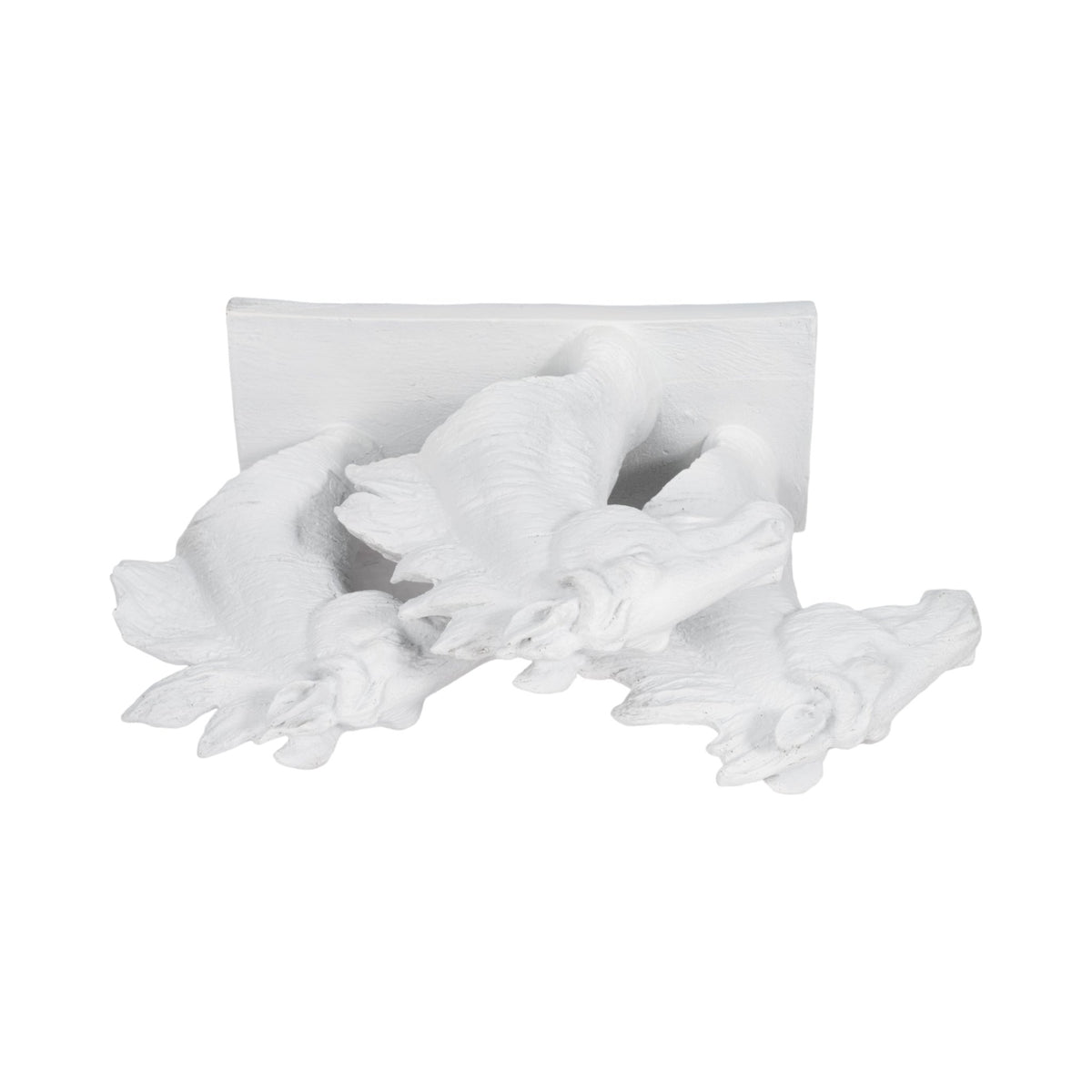 16" Horse Heads Sculpture Rough Texture, White Table Decors| Sagebrook Home