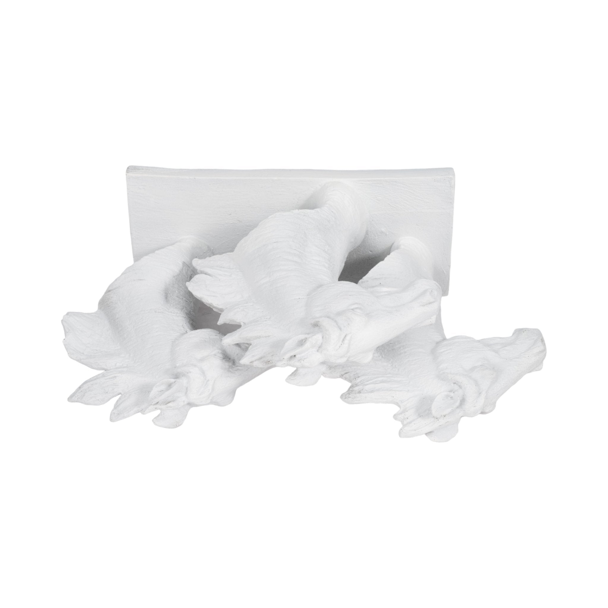 16" Horse Heads Sculpture Rough Texture, White Table Decors| Sagebrook Home