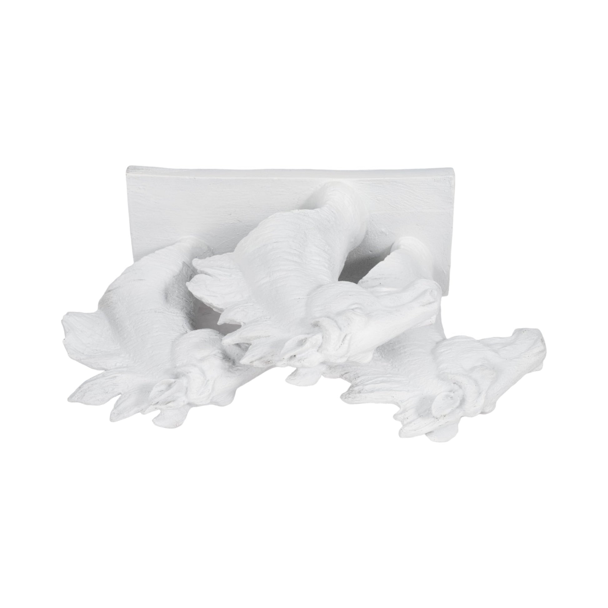 16" Horse Heads Sculpture Rough Texture, White Table Decors| Sagebrook Home
