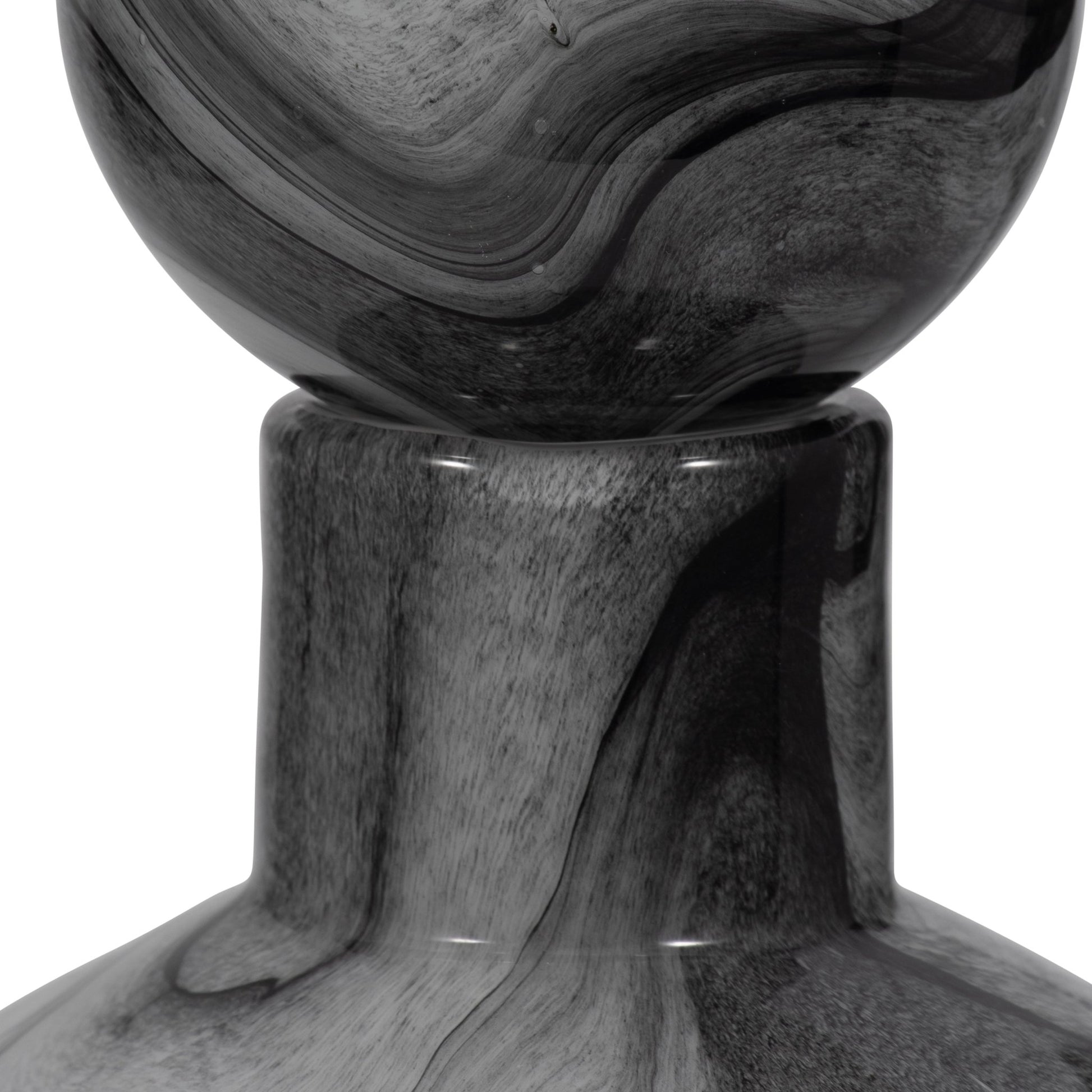 16" Katrina Gray Swirl Lidded Glass Bottle Vases and Jars| Sagebrook Home