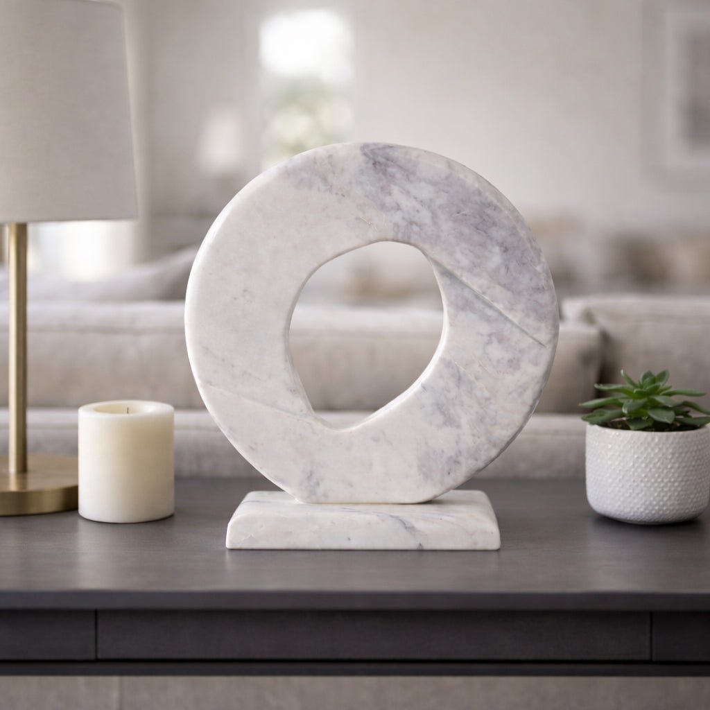 16" Louvine Large Carved Marble Statuary Table Decors| Sagebrook Home
