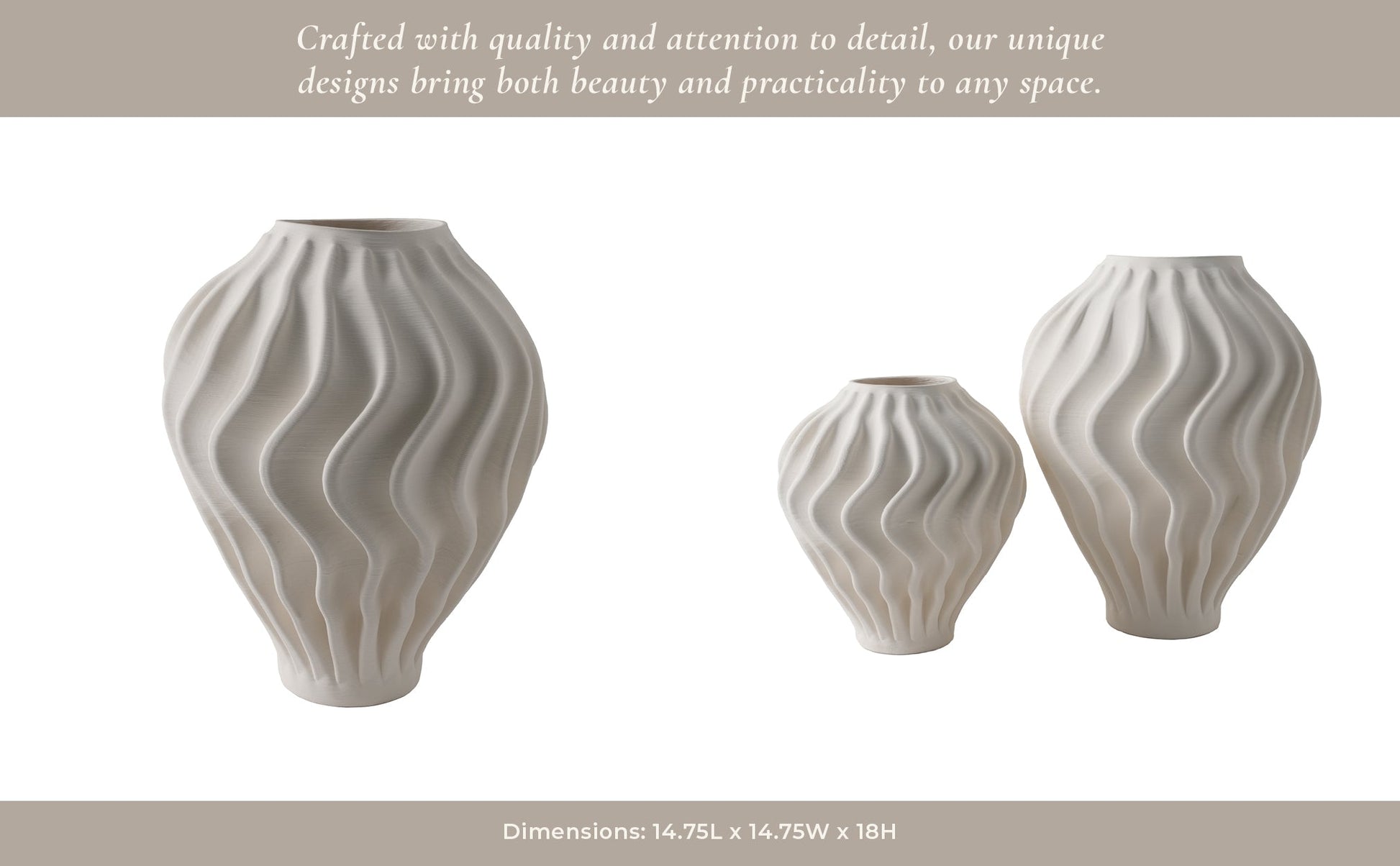 16" Ovalta Large 3d Printed Vase Vases and Jars| Sagebrook Home