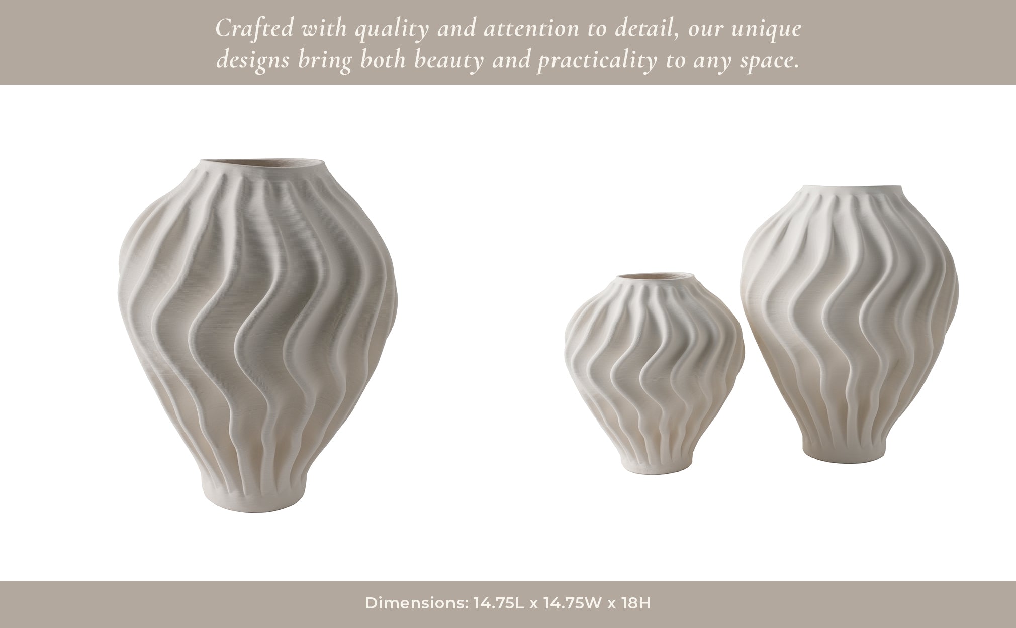 16" Ovalta Large 3d Printed Vase Vases and Jars| Sagebrook Home