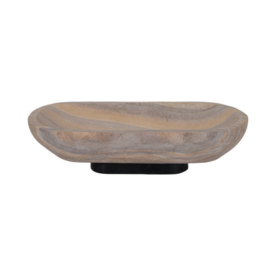 16" PAIGE SANDSTONE BOWL, BEIGE - Al Rugaib Furniture