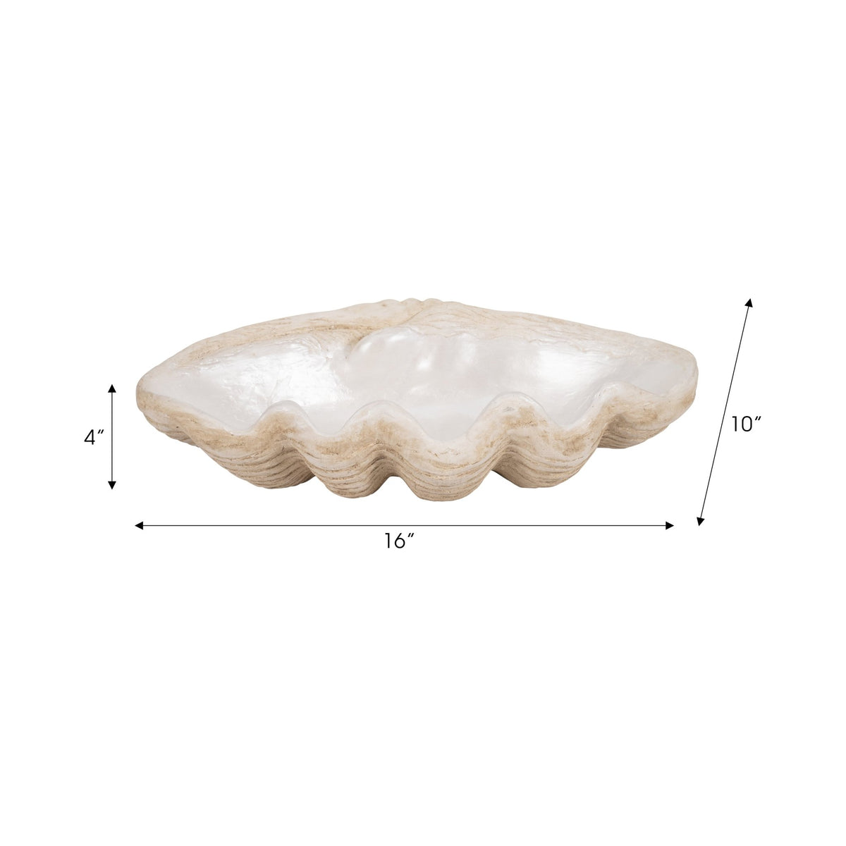 16" Pearlized Shell Bowl, Ivory Table Decors| Sagebrook Home