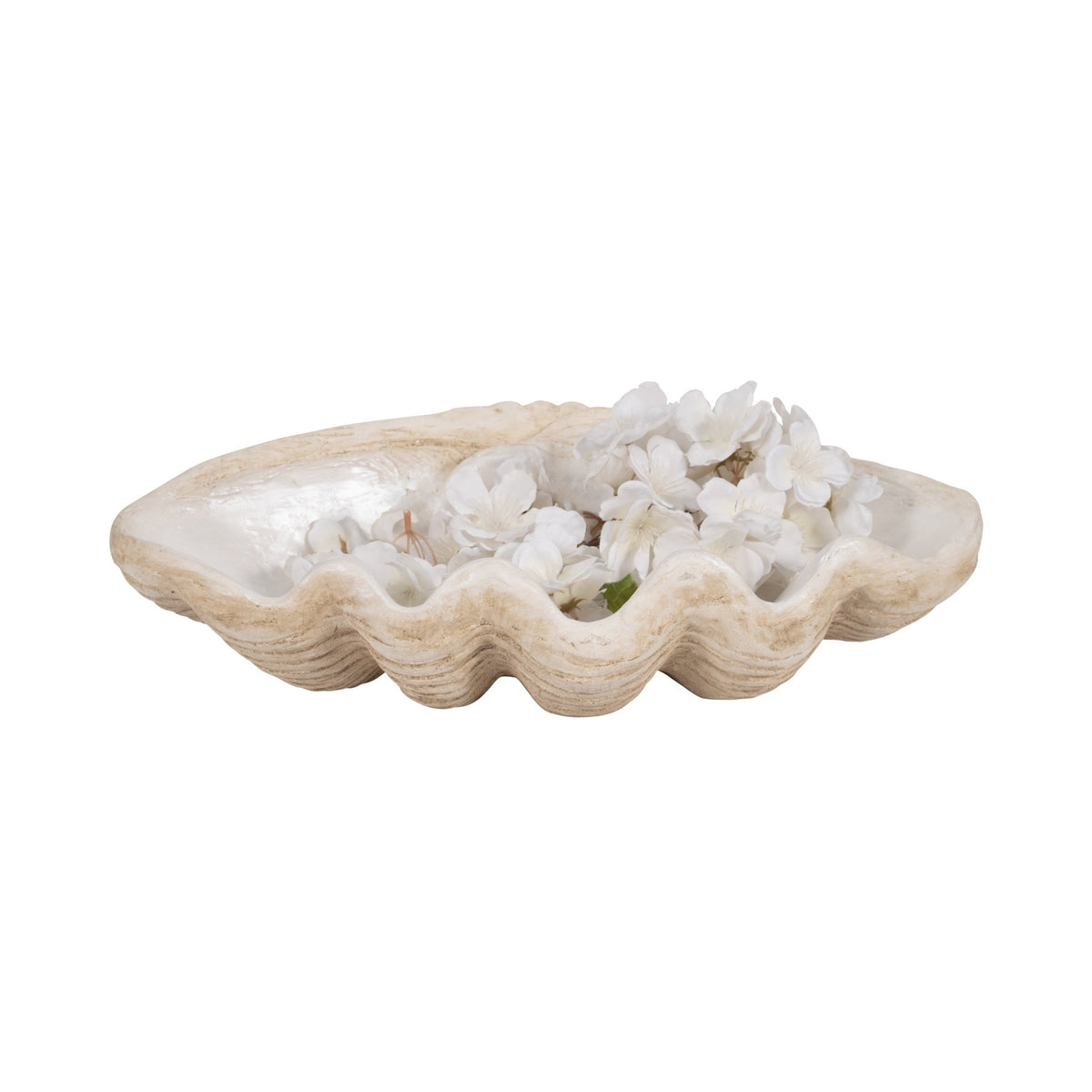16" Pearlized Shell Bowl, Ivory Table Decors| Sagebrook Home