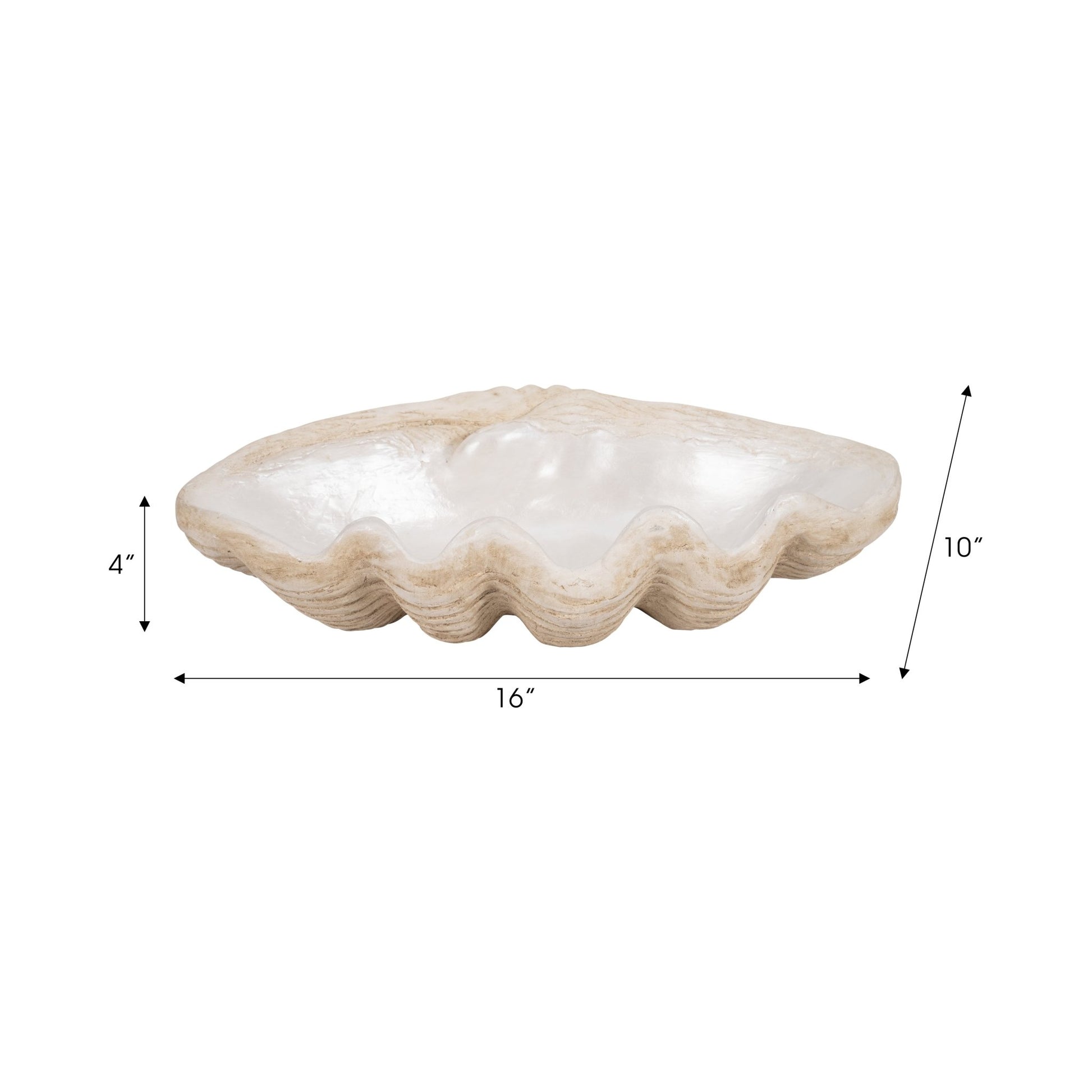 16" Pearlized Shell Bowl, Ivory Table Decors| Sagebrook Home