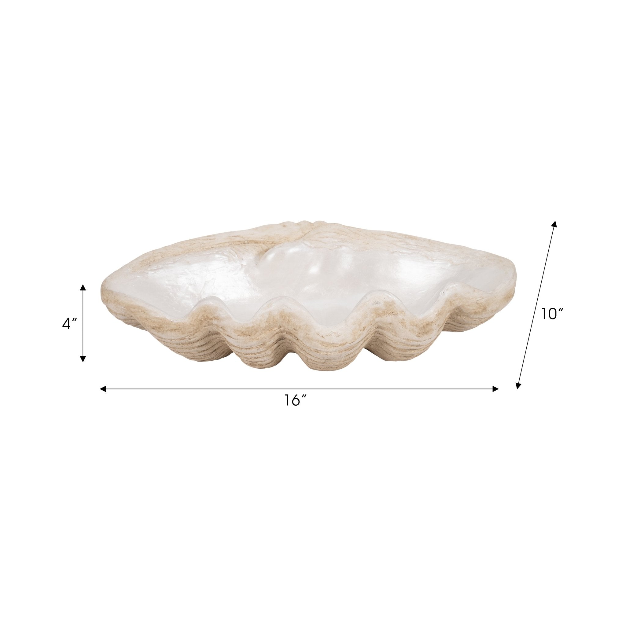 16" Pearlized Shell Bowl, Ivory Table Decors| Sagebrook Home