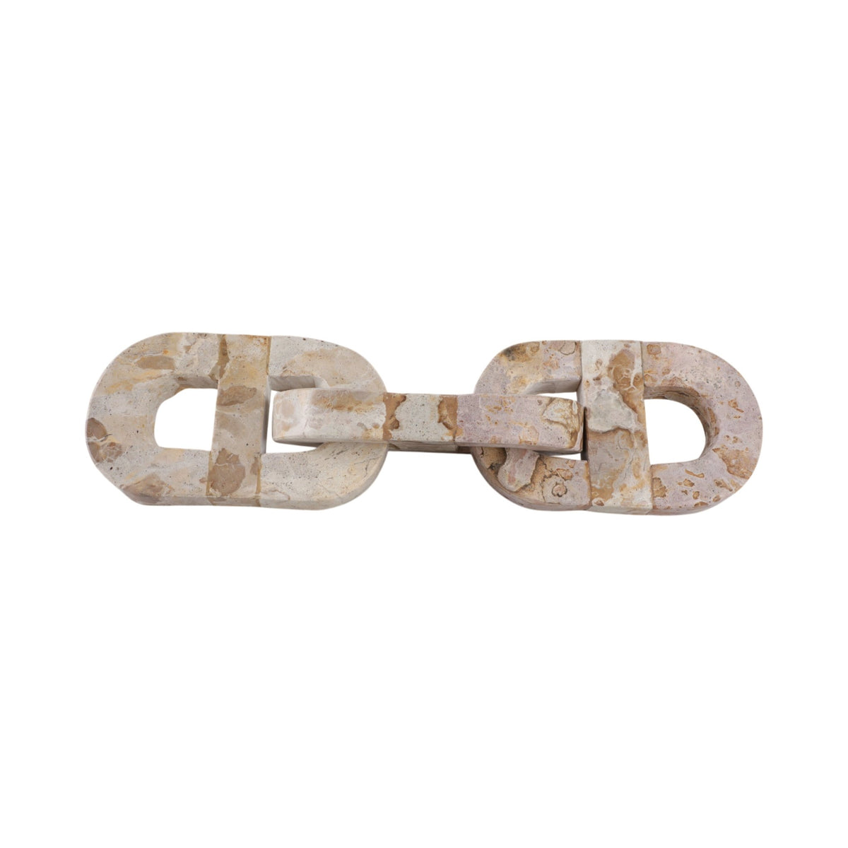 16" Pompano Beige Marble Chain Table Decors| Sagebrook Home