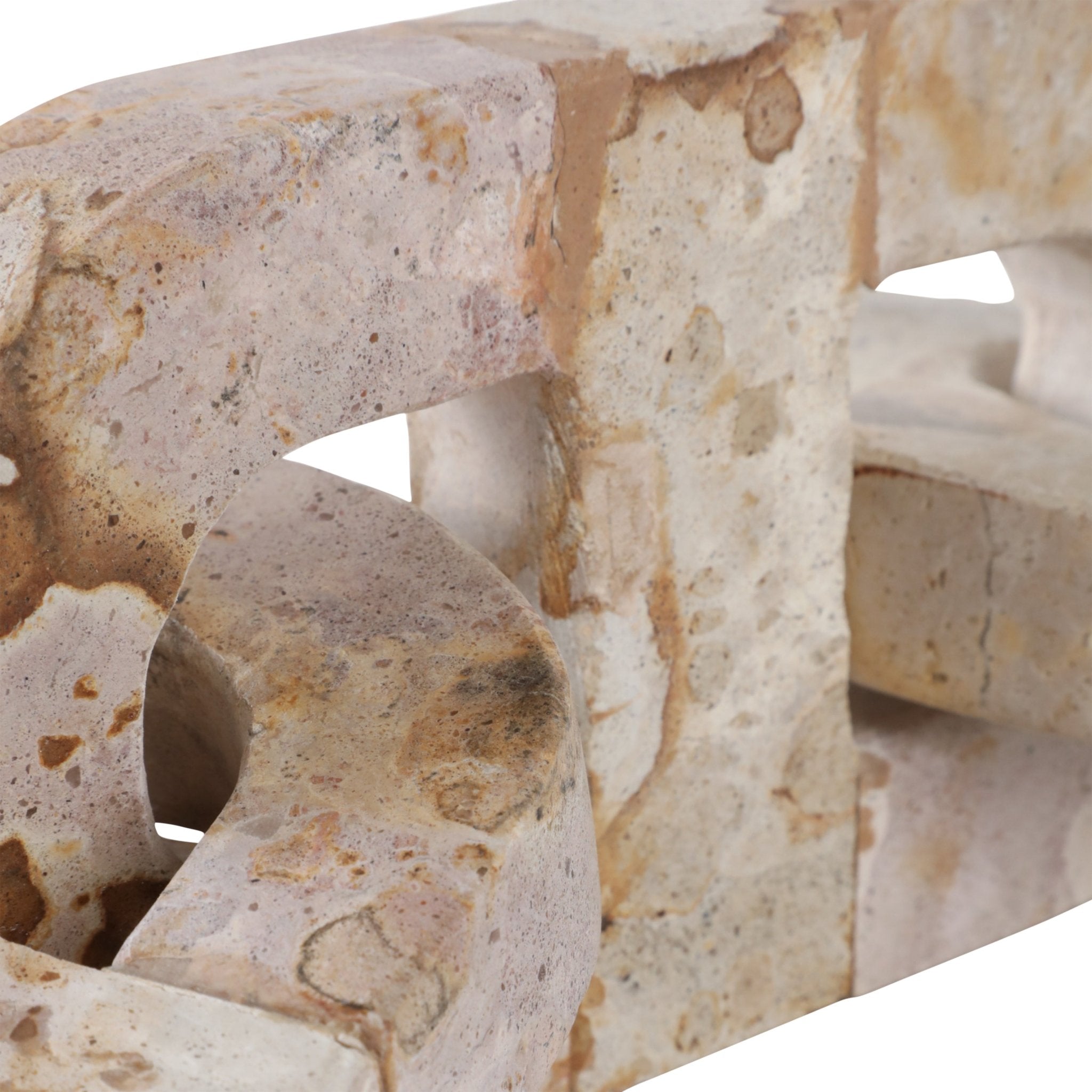 16" Pompano Beige Marble Chain Table Decors| Sagebrook Home