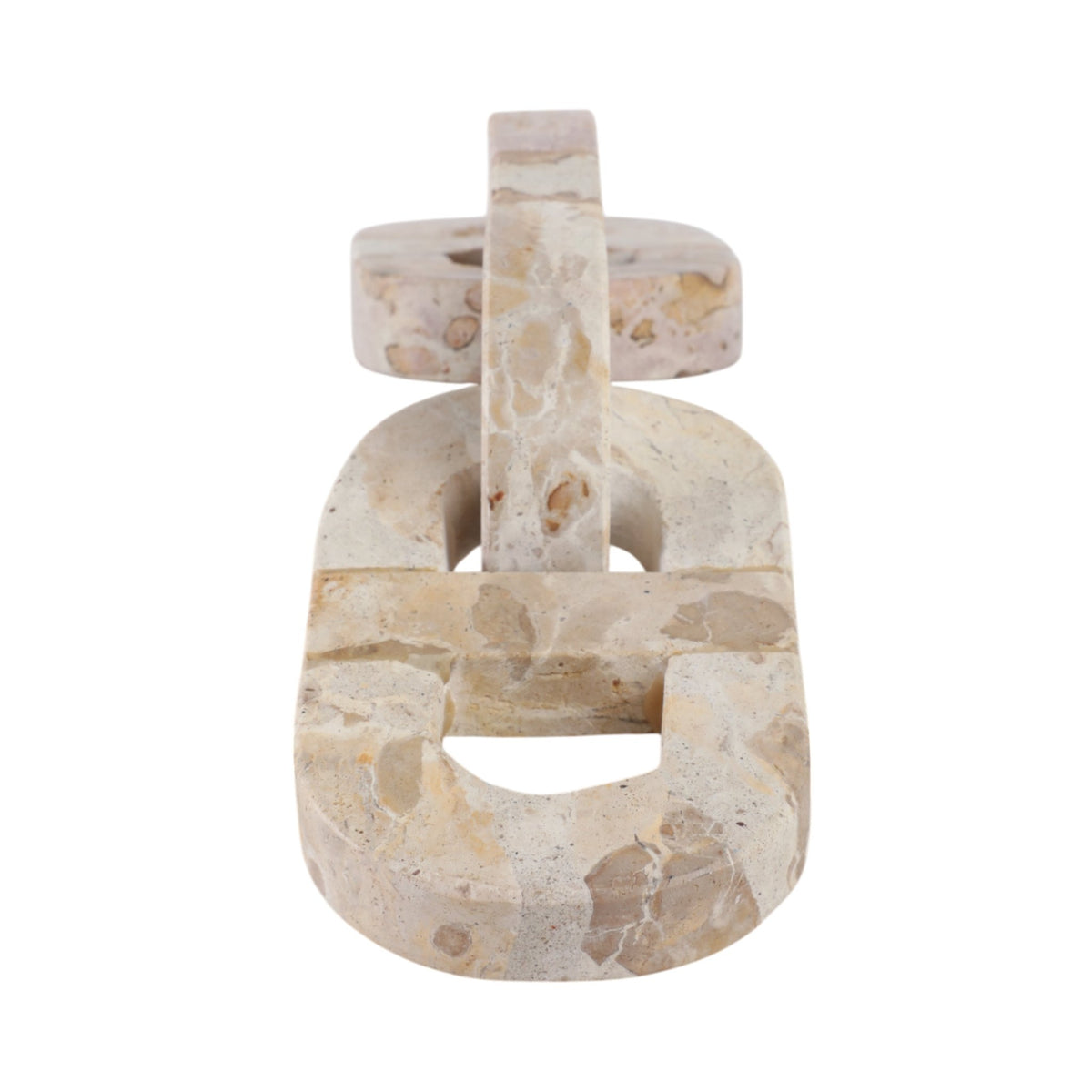 16" Pompano Beige Marble Chain Table Decors| Sagebrook Home