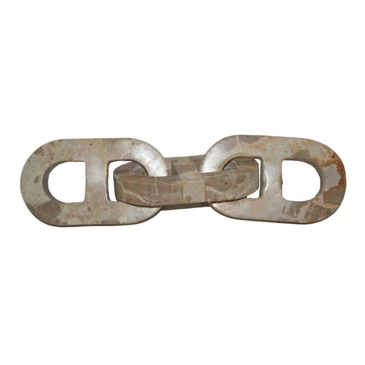 16" Pompano Beige Marble Chain Table Decors| Sagebrook Home