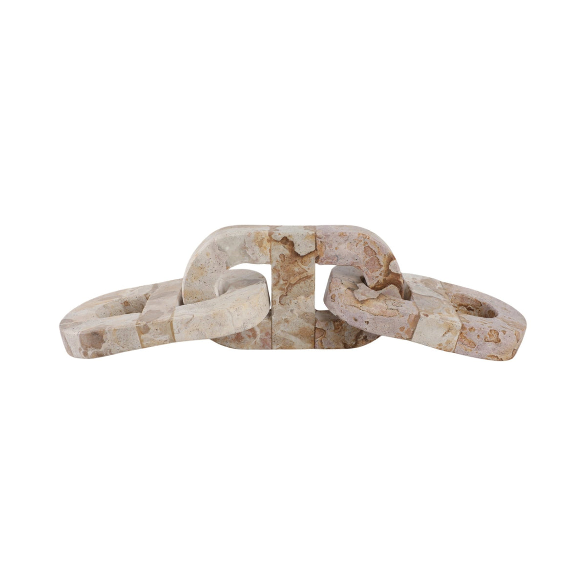 16" Pompano Beige Marble Chain Table Decors| Sagebrook Home