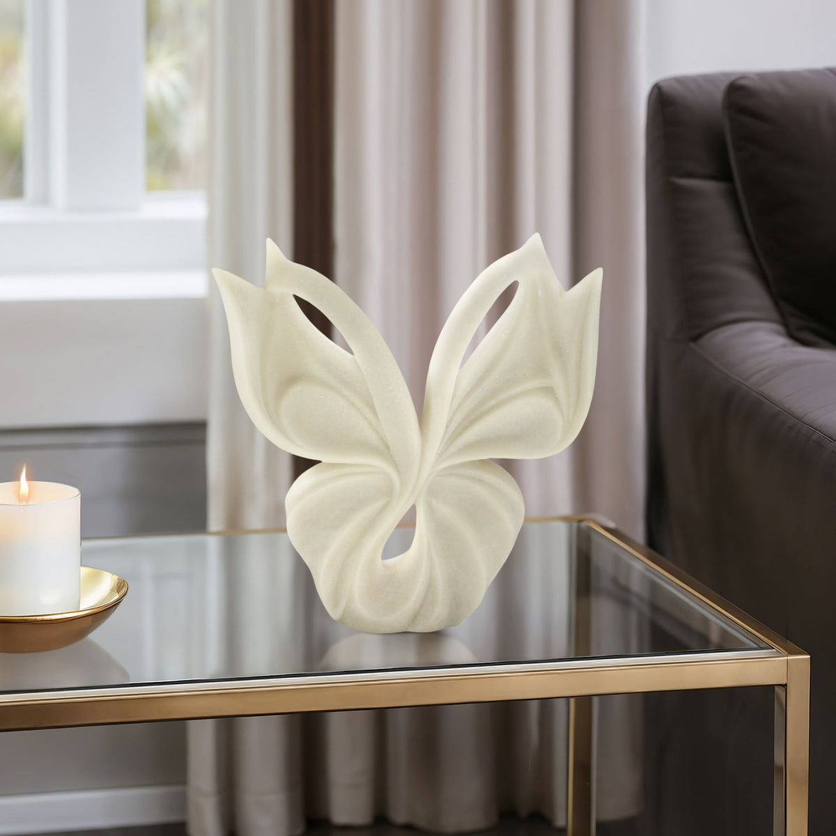16" Renfe Large Quartz Resin Butterfly Statuary Table Decors| Sagebrook Home