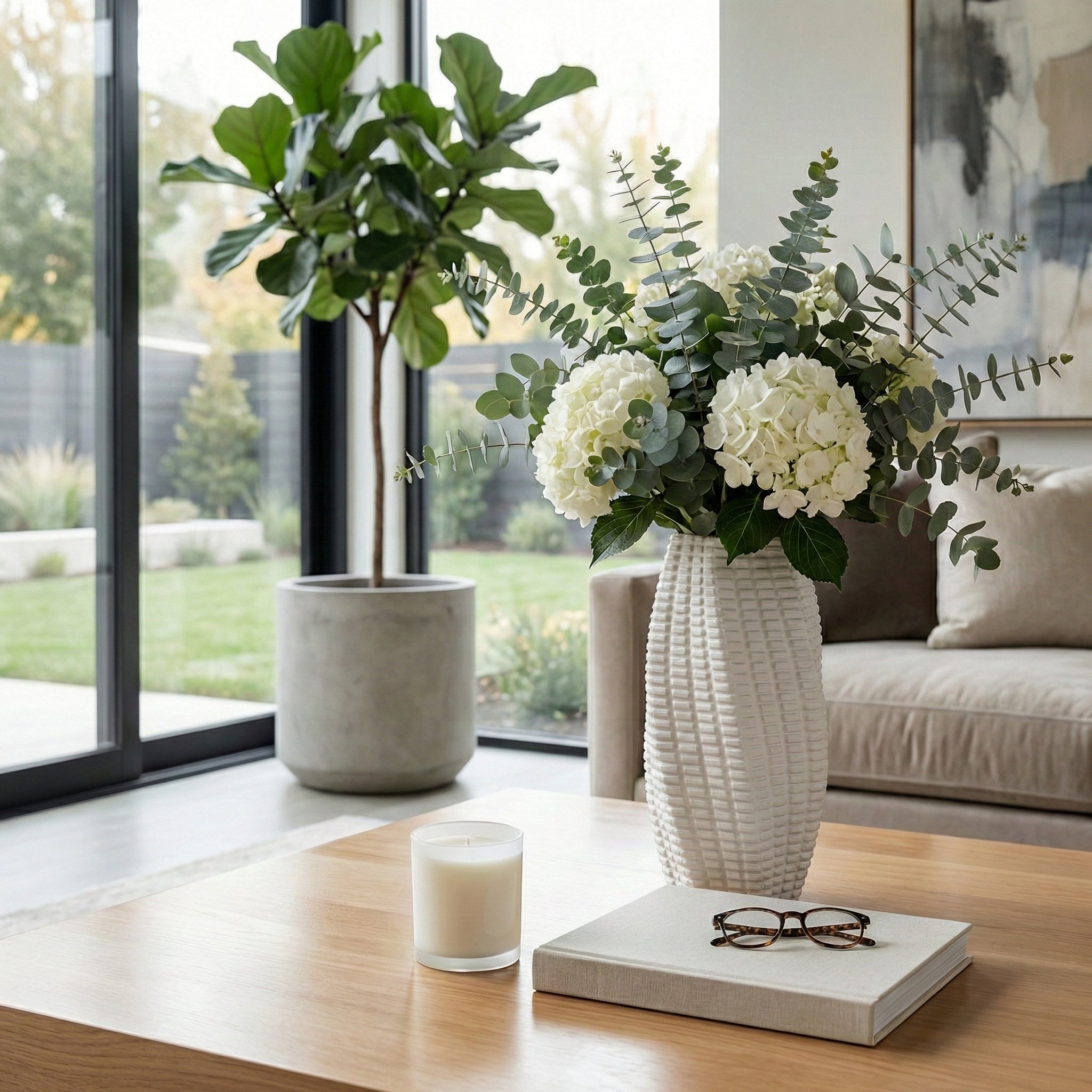 16" Ronoak Small 3d Printed Vase, White Vases and Jars| Sagebrook Home