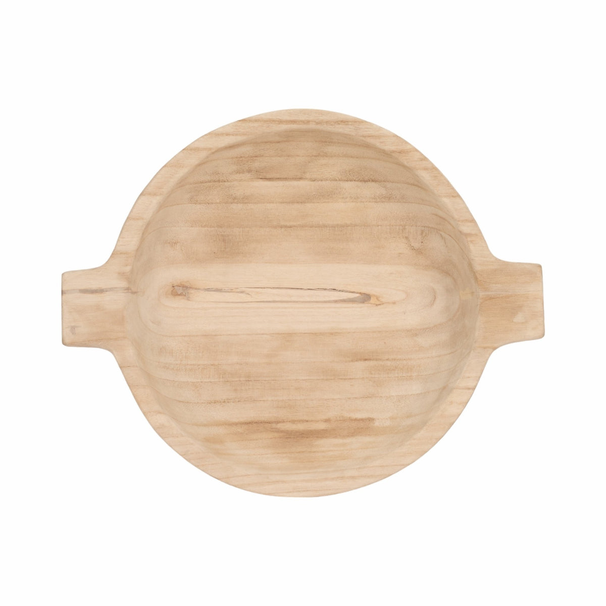 16" Round Wood Bowl With Handles, Natural Table Decors| Sagebrook Home