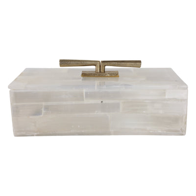 16" Surrey Selenite Box - Al Rugaib Furniture