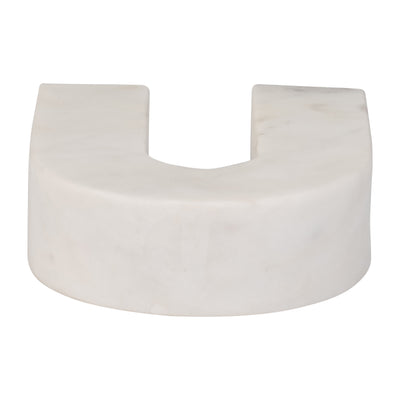 MARBLE, 6H HORSESHOE TABLETOP DECO, WHITE