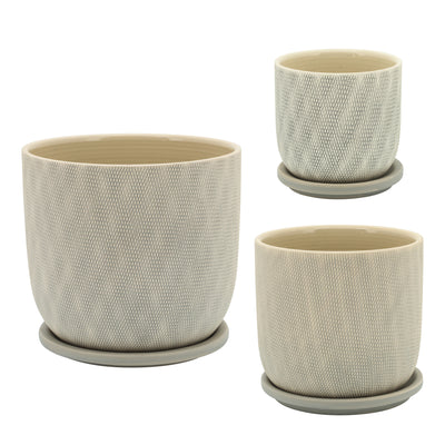 8 Mesh Planter W/ Saucer,  Sage