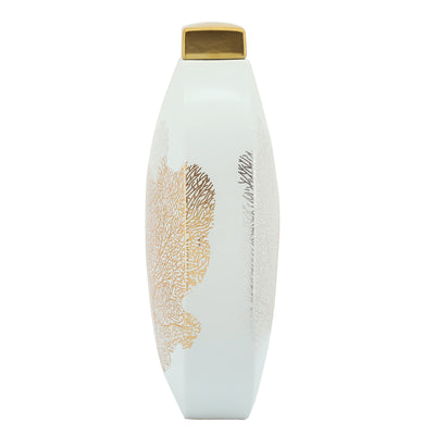 16 DECAL JAR W/ LID, GOLD
