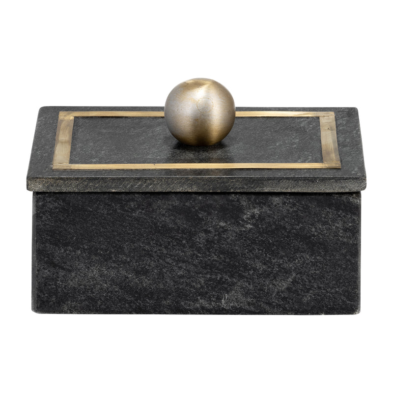 Marble, 7X5 Rectangular Box - Knob, Black