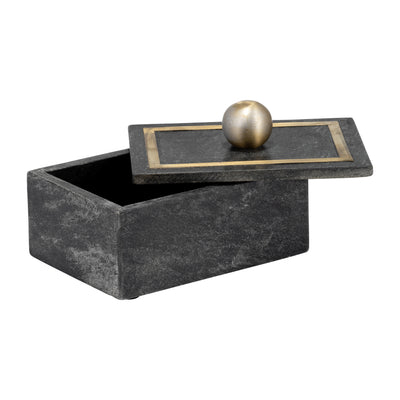 Marble, 7X5 Rectangular Box - Knob, Black