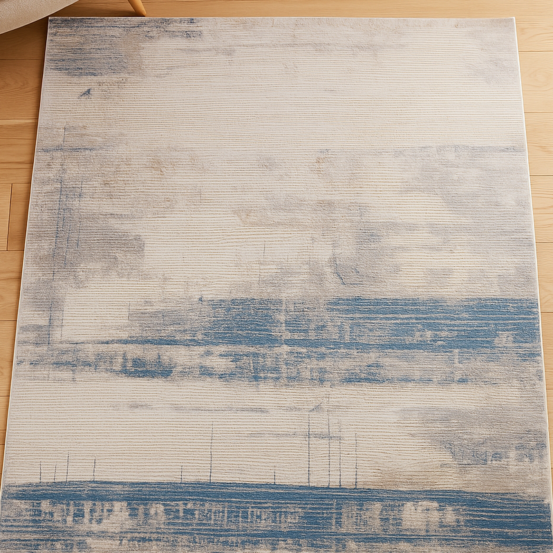 Blue Striped Gray rug