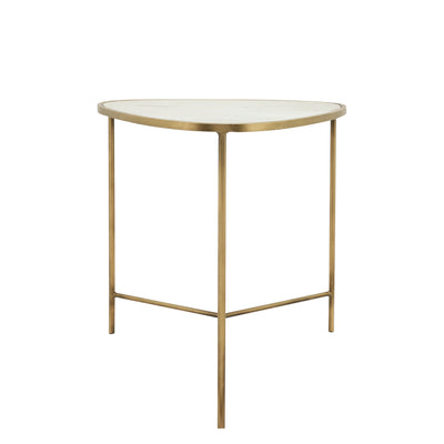 METAL, S/2 18/20" SIDE TABLES, WHITE/GLD