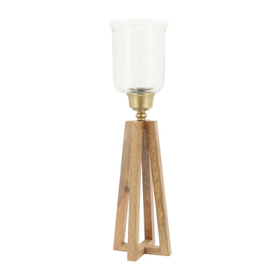 Wood, 23H Torch Candle Holder, Natural