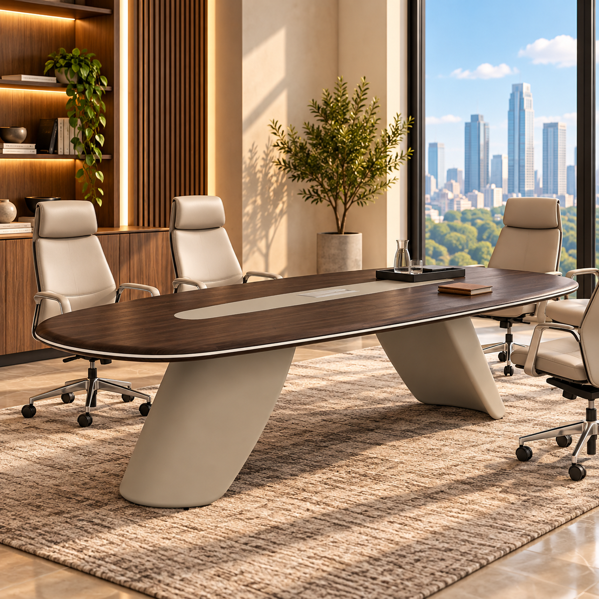Avia Conference Table – Boat Shape Wood Veneer
