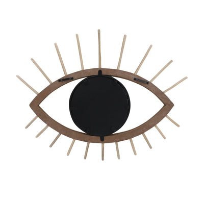 WOOD/METAL, 22L MIRRORED EYE WALL DECO, BROWN WB