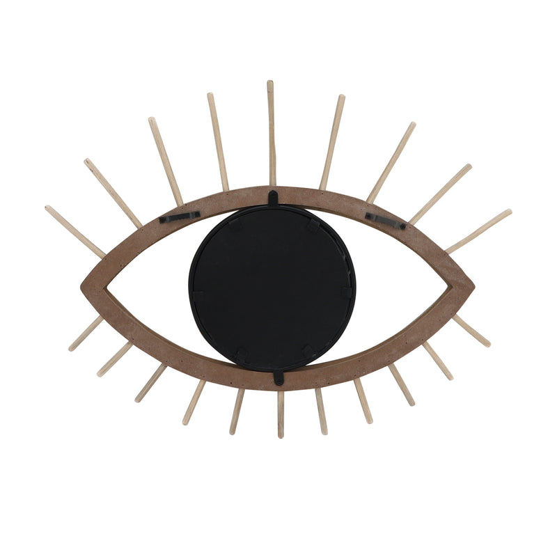 WOOD/METAL, 22L MIRRORED EYE WALL DECO, BROWN WB