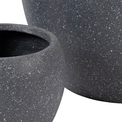 Resin, S/3 11/14/20"D  Nested Planters, Gray