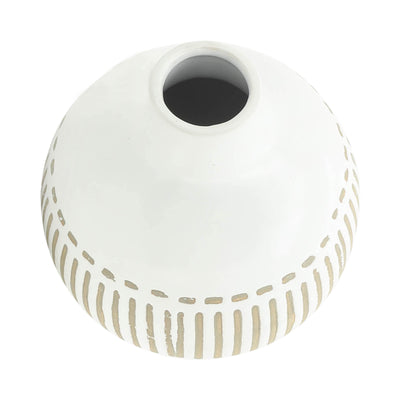 CER, 6H ROUND AZTEC VASE, GRAY