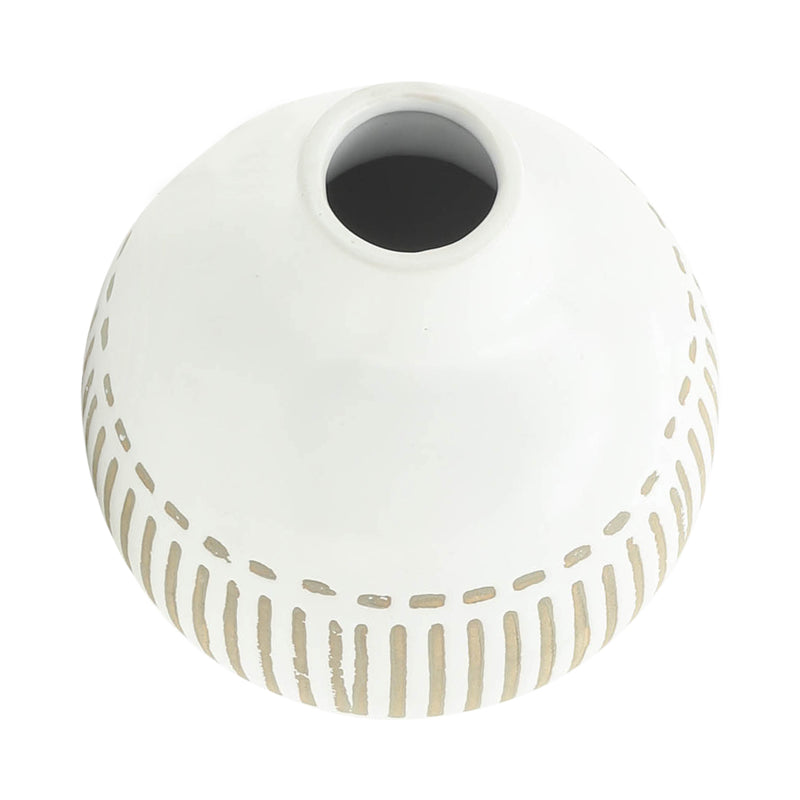 CER, 6H ROUND AZTEC VASE, GRAY