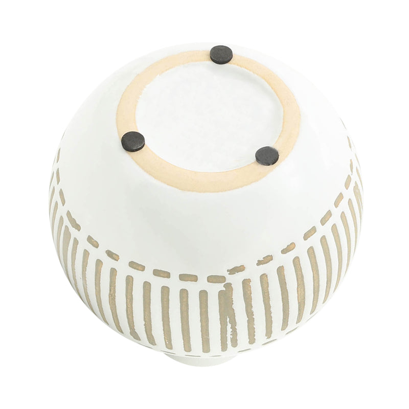 CER, 6H ROUND AZTEC VASE, GRAY