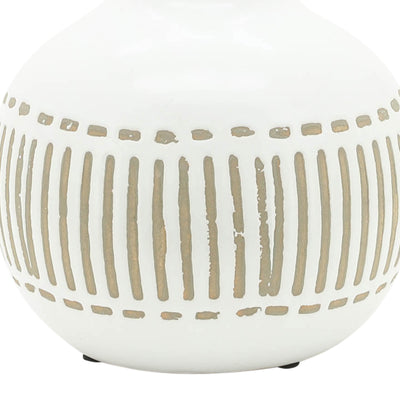 CER, 6H ROUND AZTEC VASE, GRAY