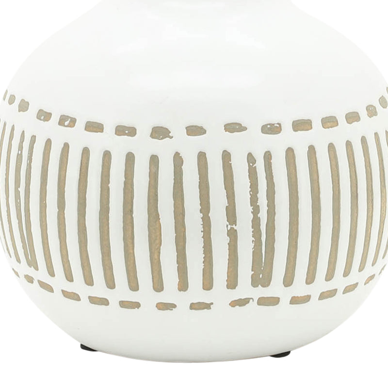 CER, 6H ROUND AZTEC VASE, GRAY