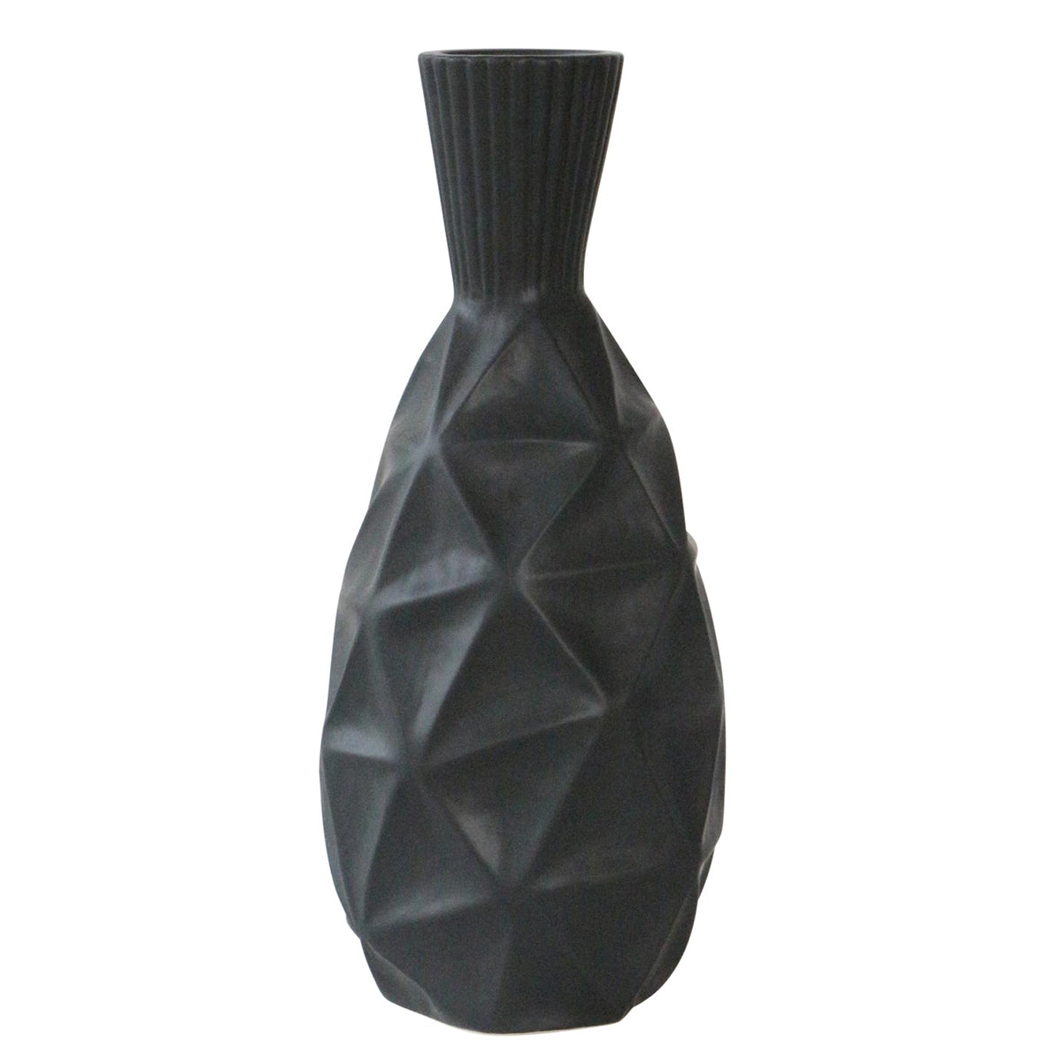 16"H TEXTURED OLPE VASE, BLACK Vases and Jars| Sagebrook Home