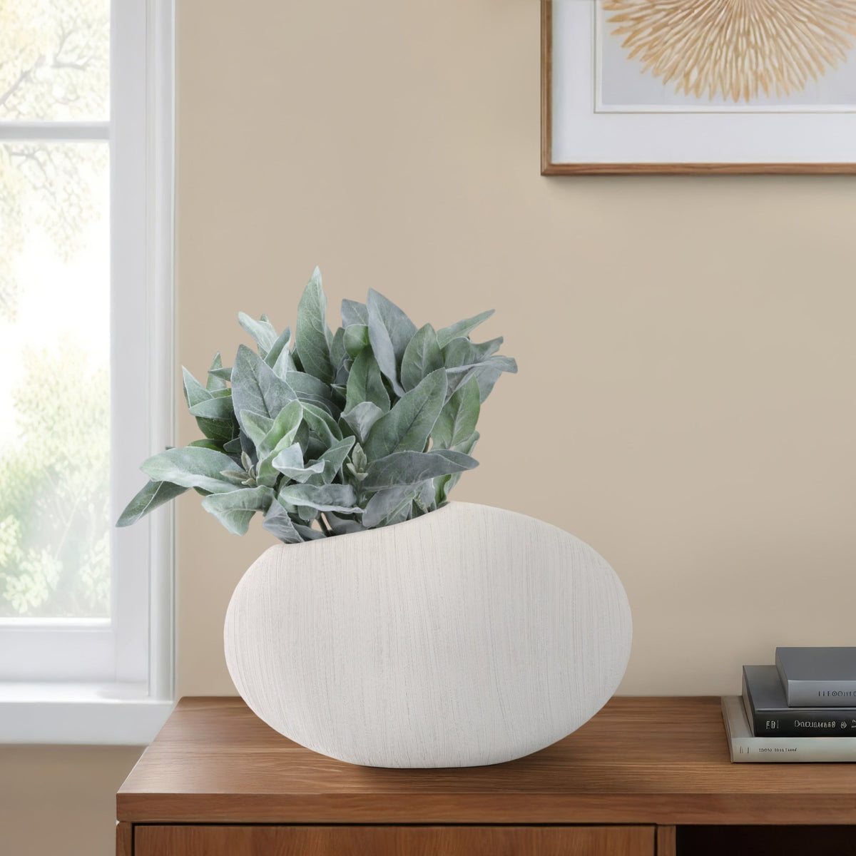 16x11" Cascais Small White Portugal Vase Vases and Jars| Sagebrook Home