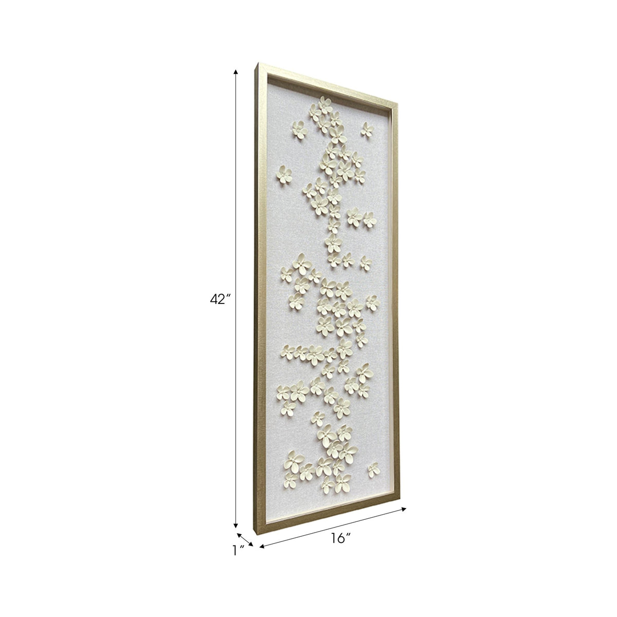 16X42 CHARNEY DIMENSIONAL FLOWER SHADOWBOX ART Wall Art| Sagebrook Home