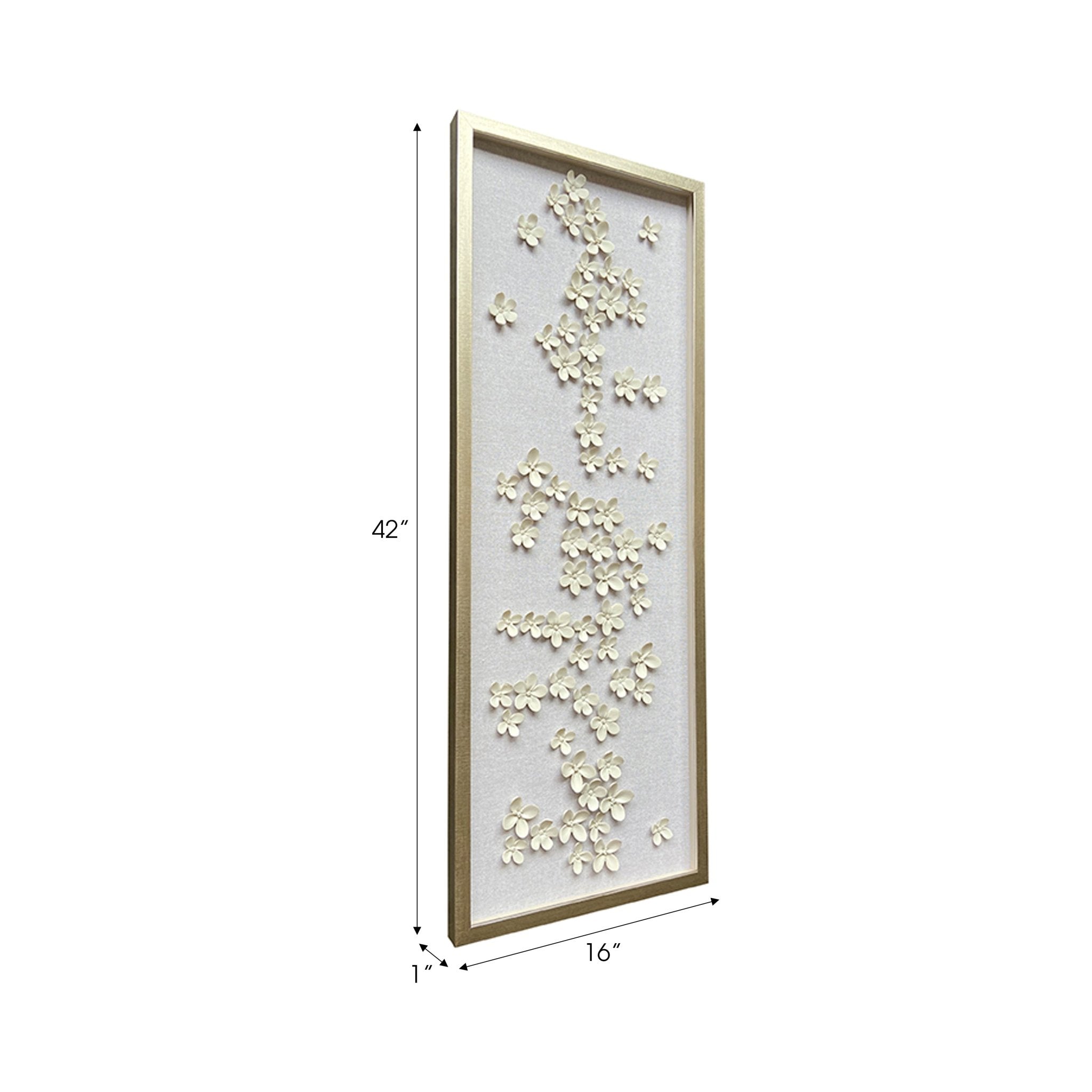 16X42 CHARNEY DIMENSIONAL FLOWER SHADOWBOX ART Wall Art| Sagebrook Home