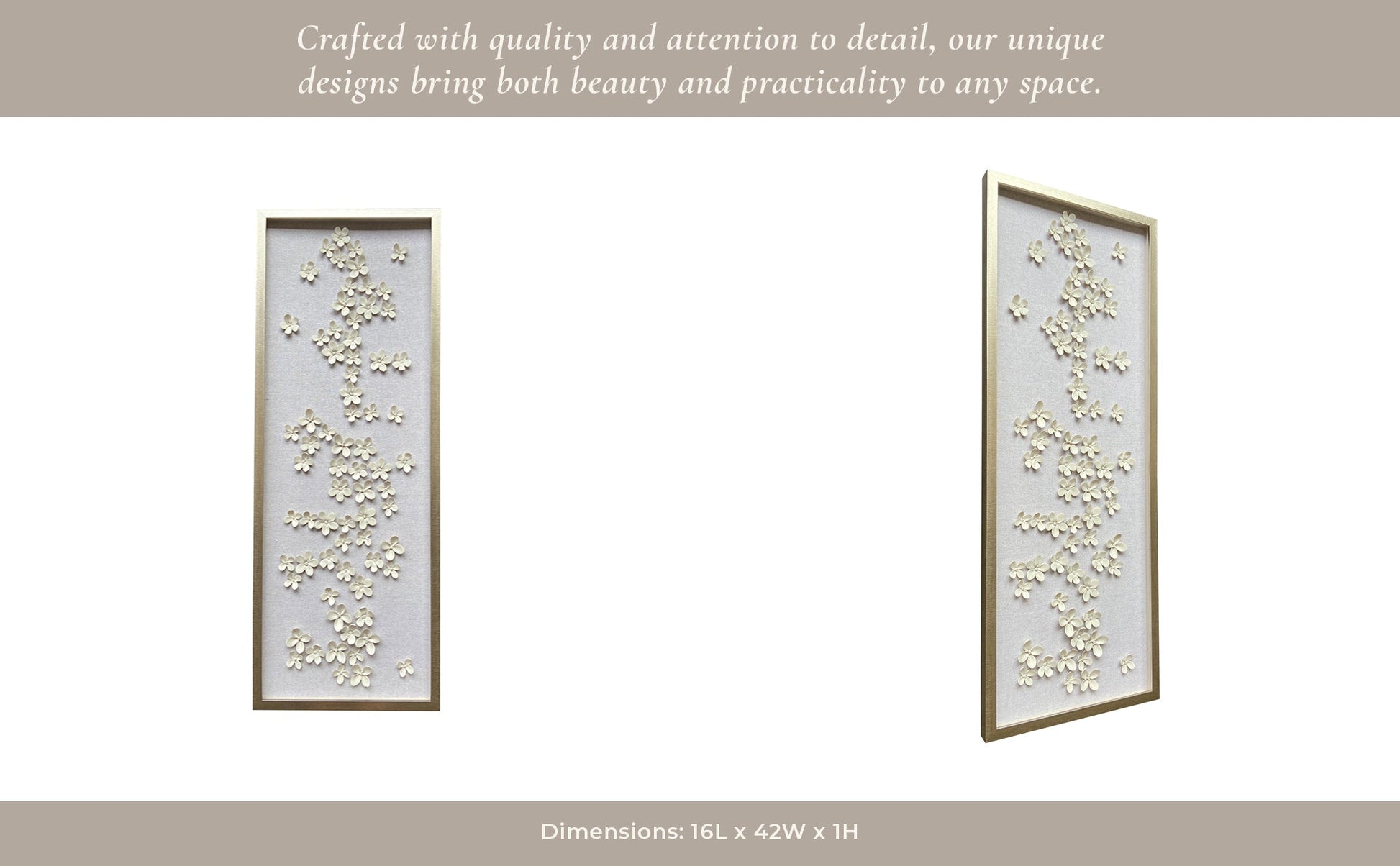 16X42 CHARNEY DIMENSIONAL FLOWER SHADOWBOX ART Wall Art| Sagebrook Home