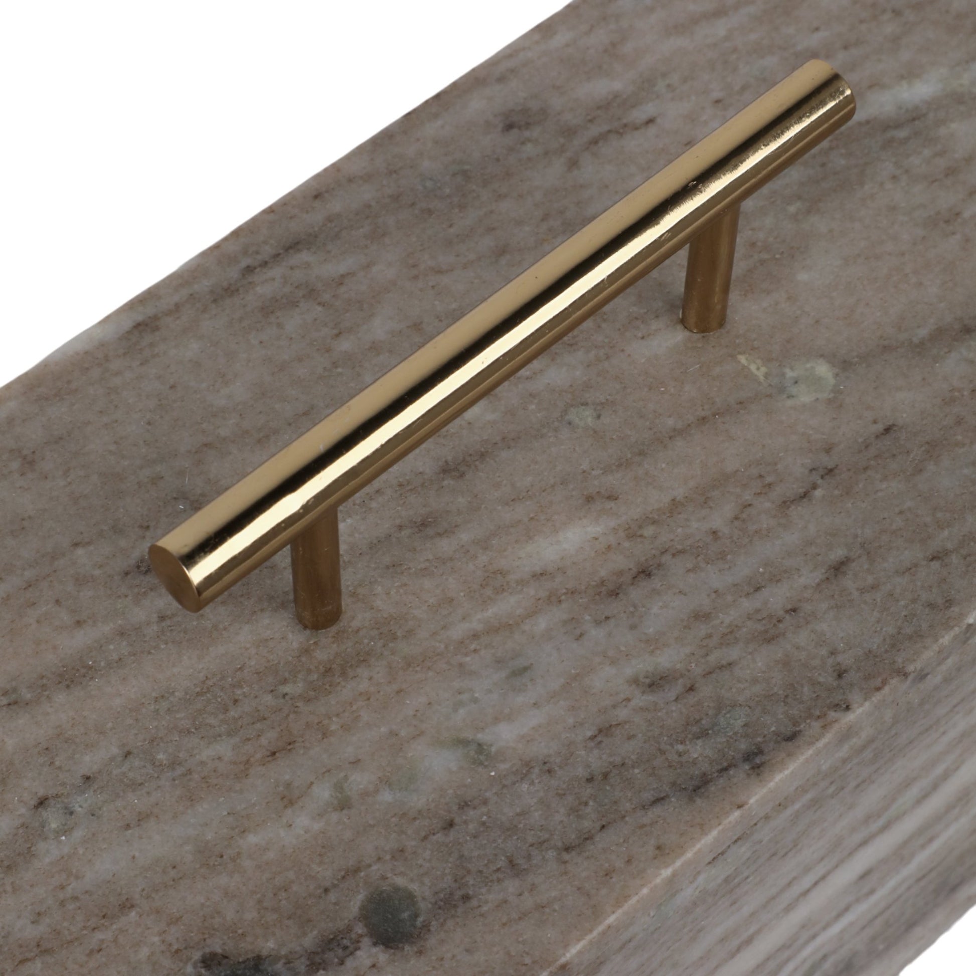 16x7" Marble Rectangular Box With Handle, Beige/go Table Decors| Sagebrook Home