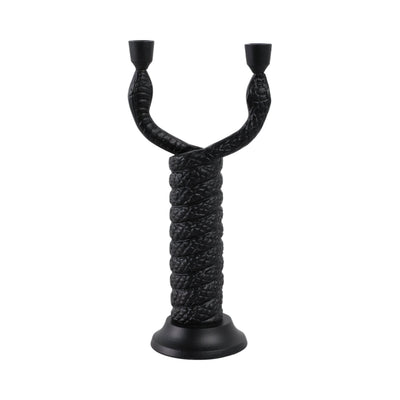 16x8" Twisted Snake 2 - taper Holder, Black - Al Rugaib Furniture